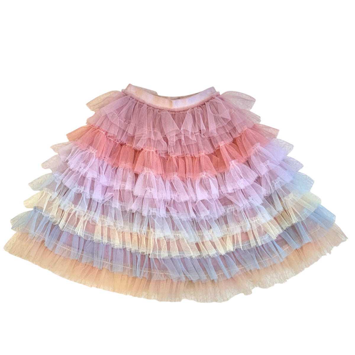 Pastel Rainbow Ruffle Skirt