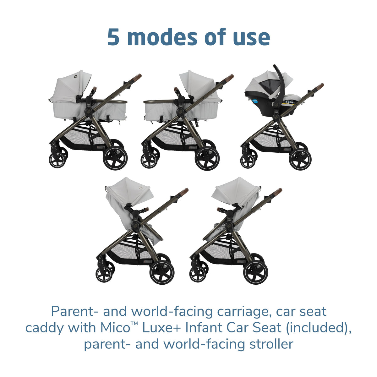 maxi cosi mico stroller Maxi-Cosi Zelia Luxe+ 5-in-1 Modular Travel System