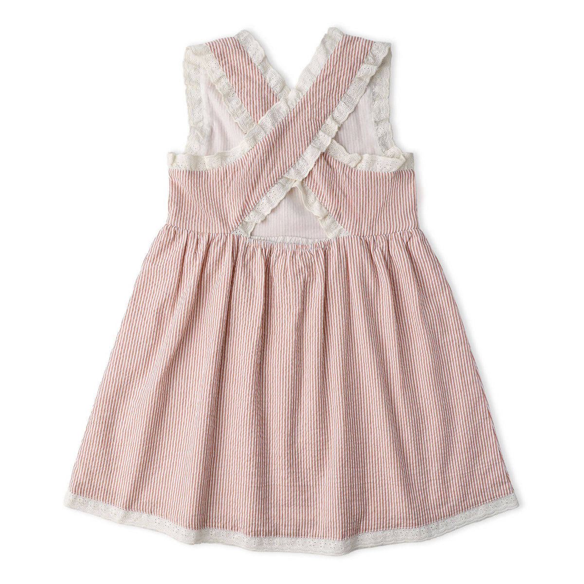 Coral Stripe Cross Back Dress