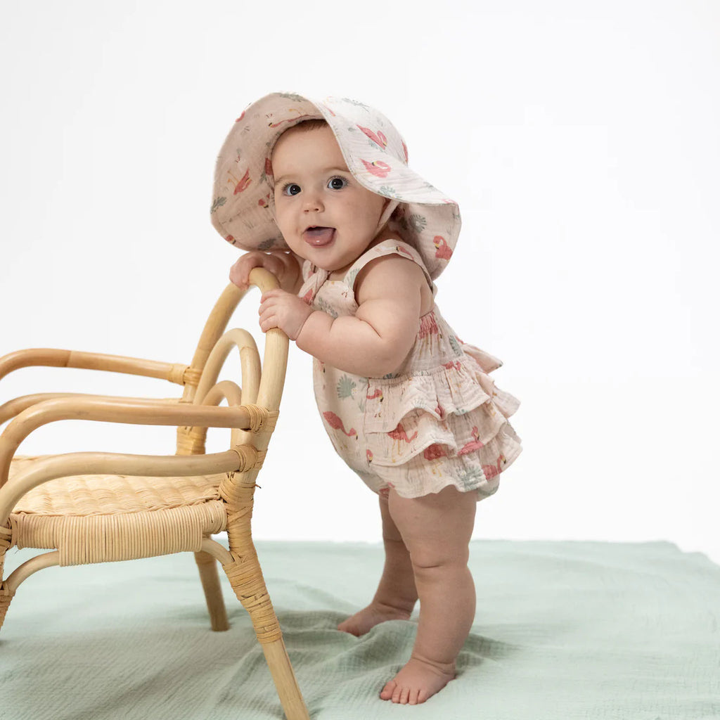 Flamingos Ruffle Sunsuit