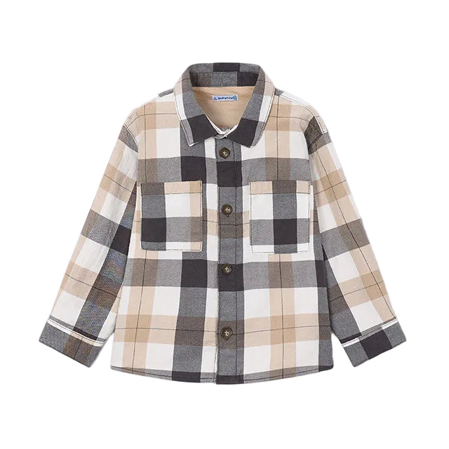 Neutral Plaid Overshirt