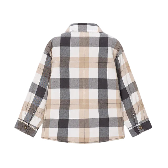 Neutral Plaid Overshirt