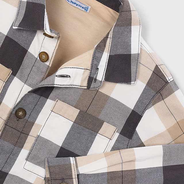Neutral Plaid Overshirt