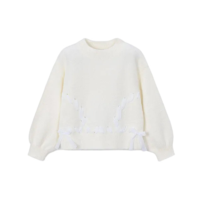 Fuzzy Ribbon Sweater