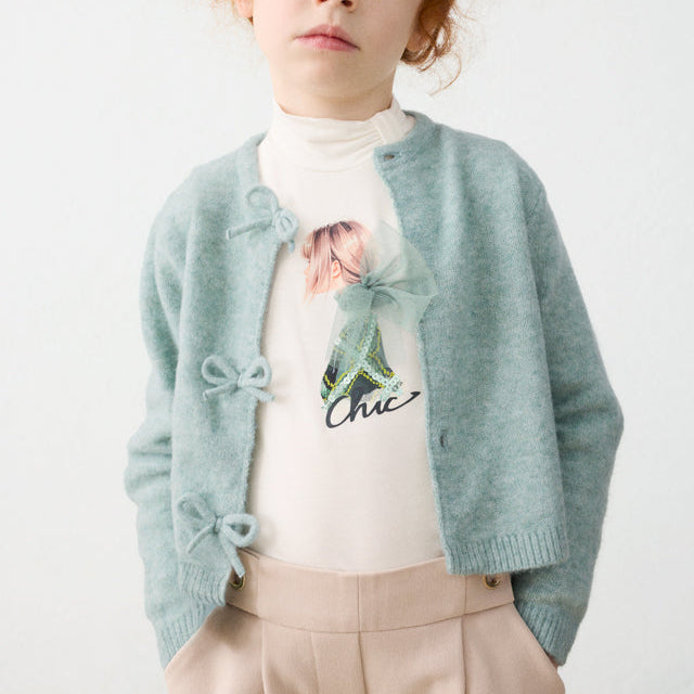 Knit Cardigan with Bows