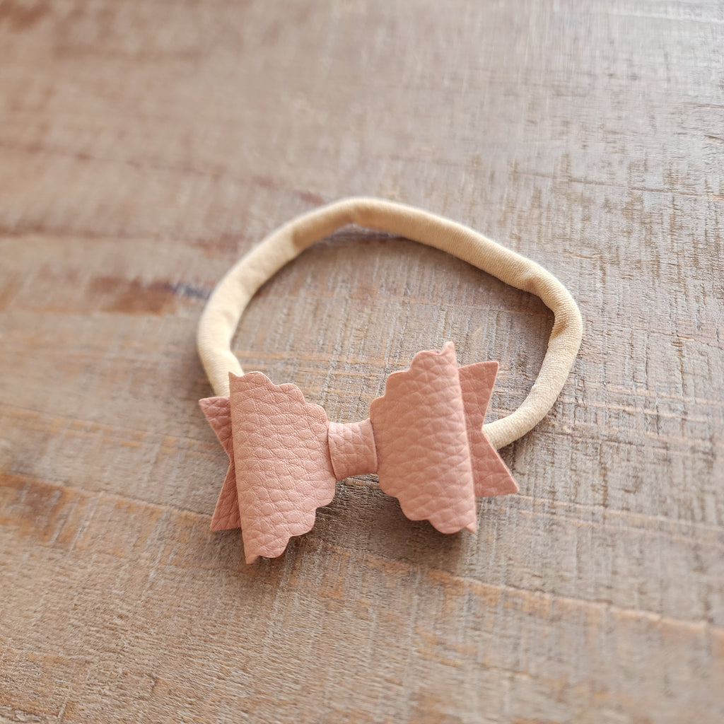 Scallop Pleather Bow Headband