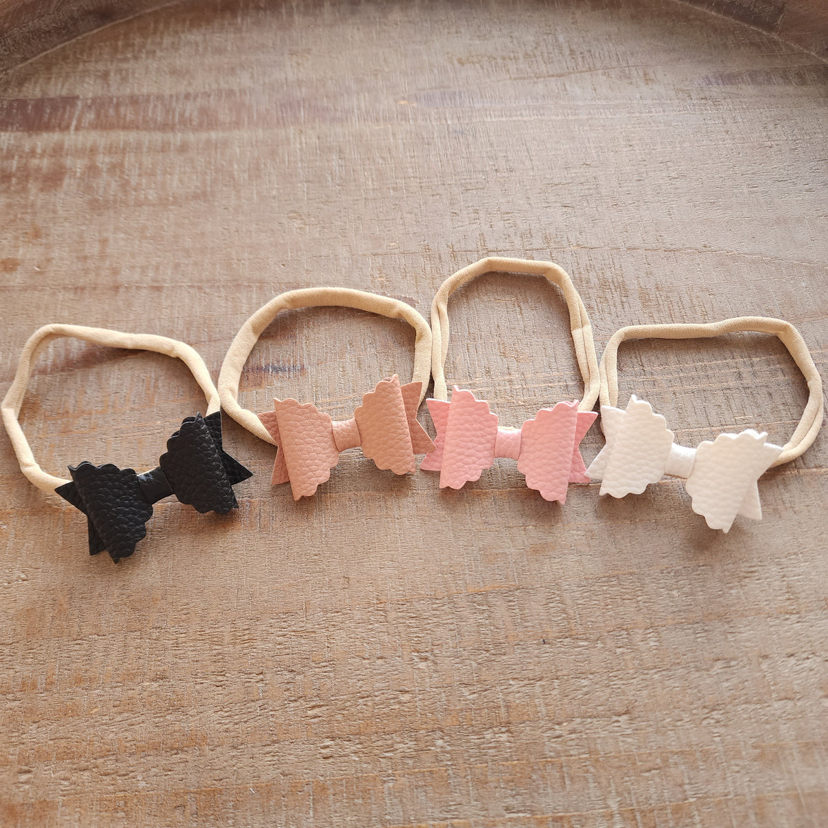 Scallop Pleather Bow Headband