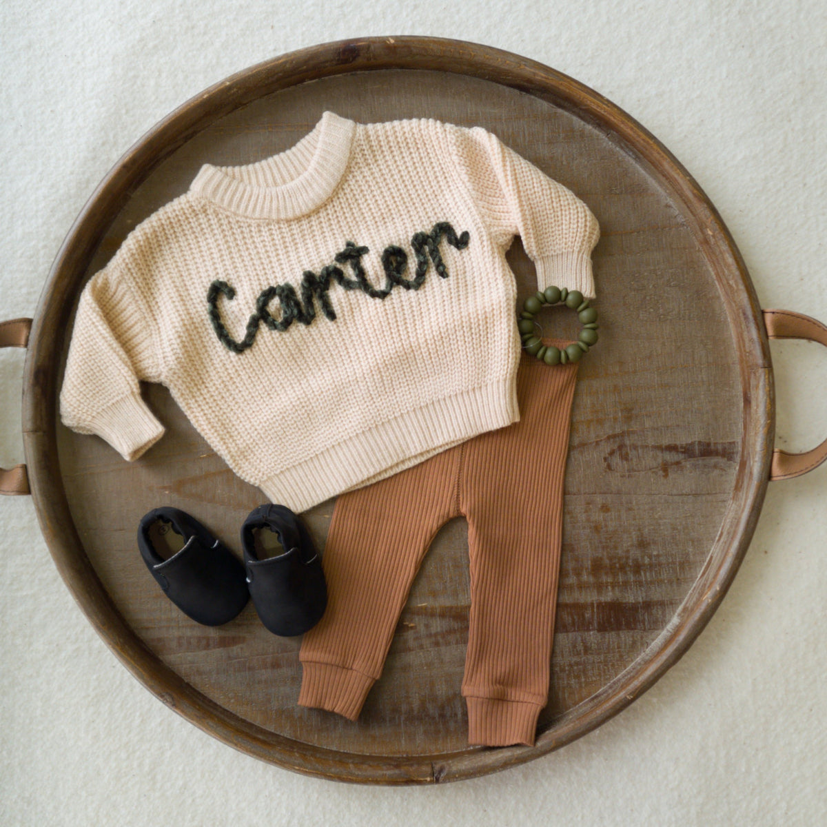 Cream Custom Name Sweater