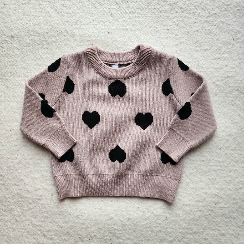 Beige Heart Sweater