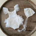 Cream Romper with Bonnet