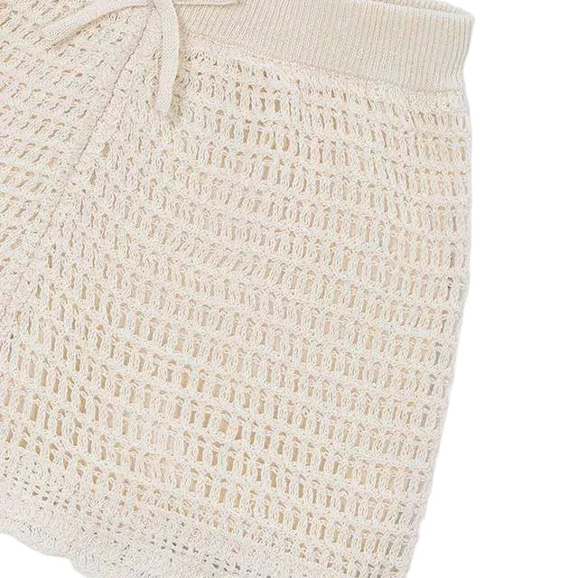 Crochet Shorts with Scalloped Trim