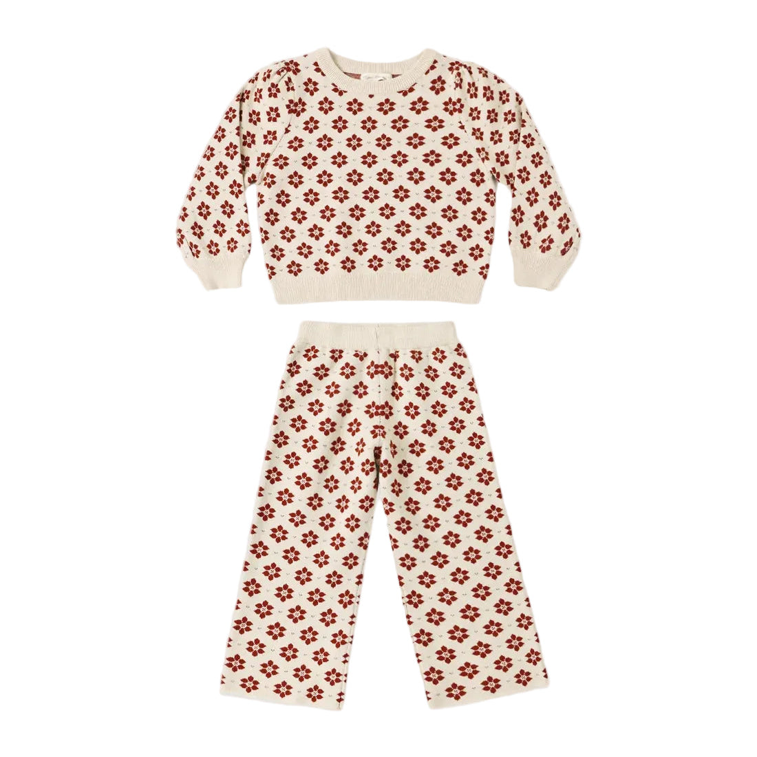 Poinsettia Knit Set