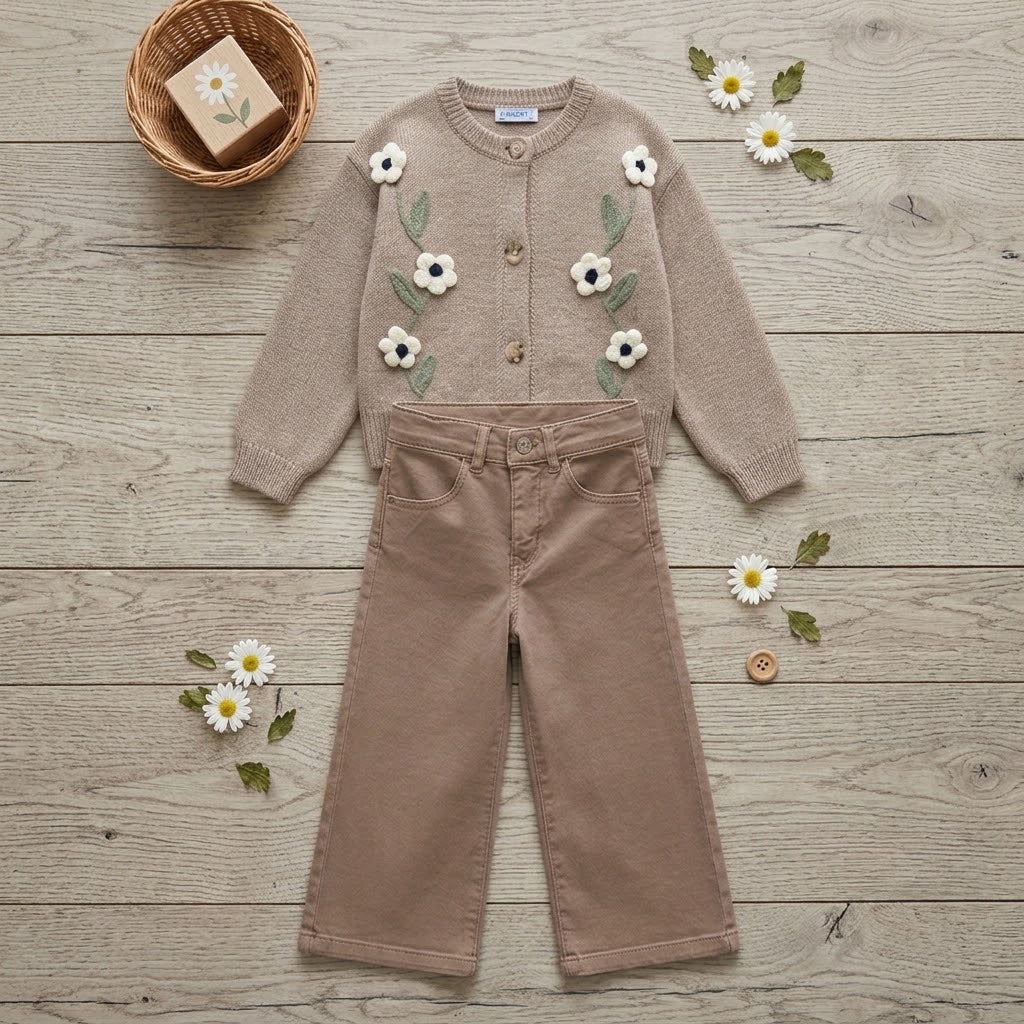Daisy Applique Cardigan