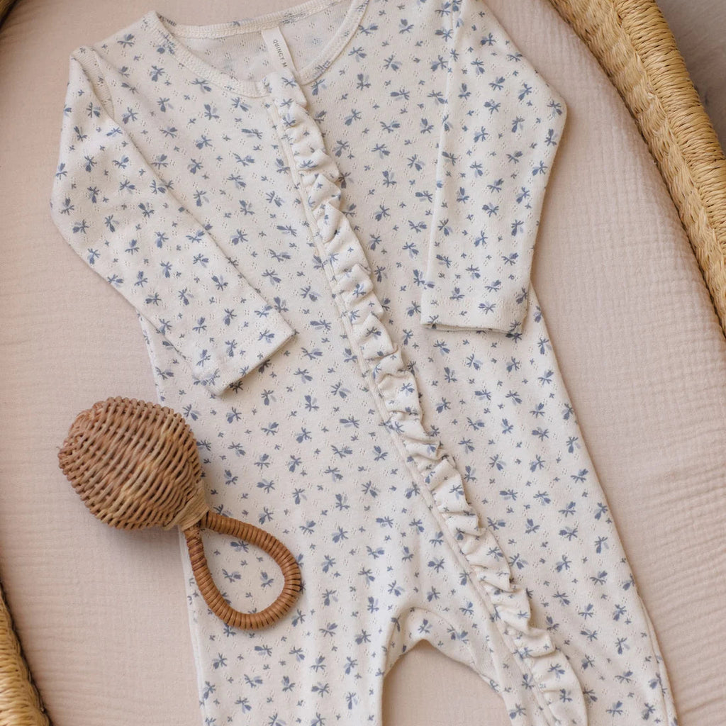 Blue Ditsy Ruffle Jumpsuit