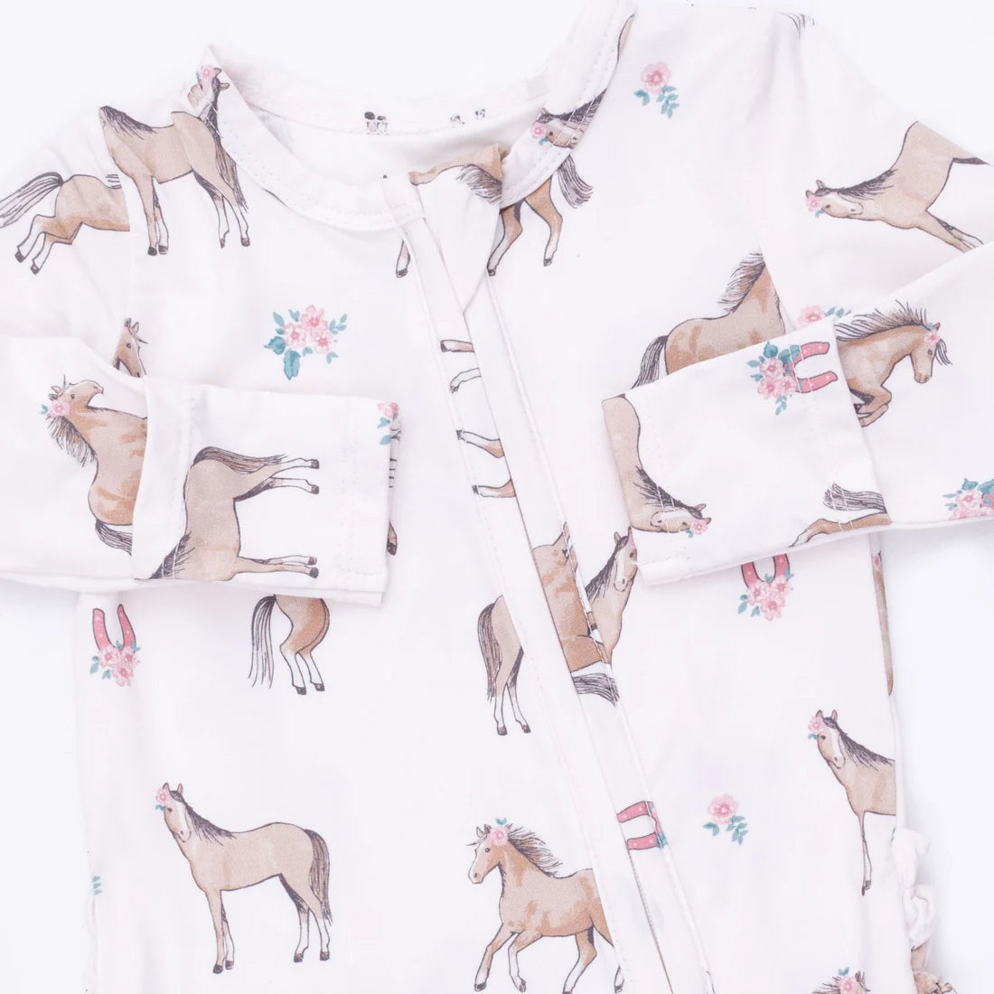 I Love Horses Ruffle Footie