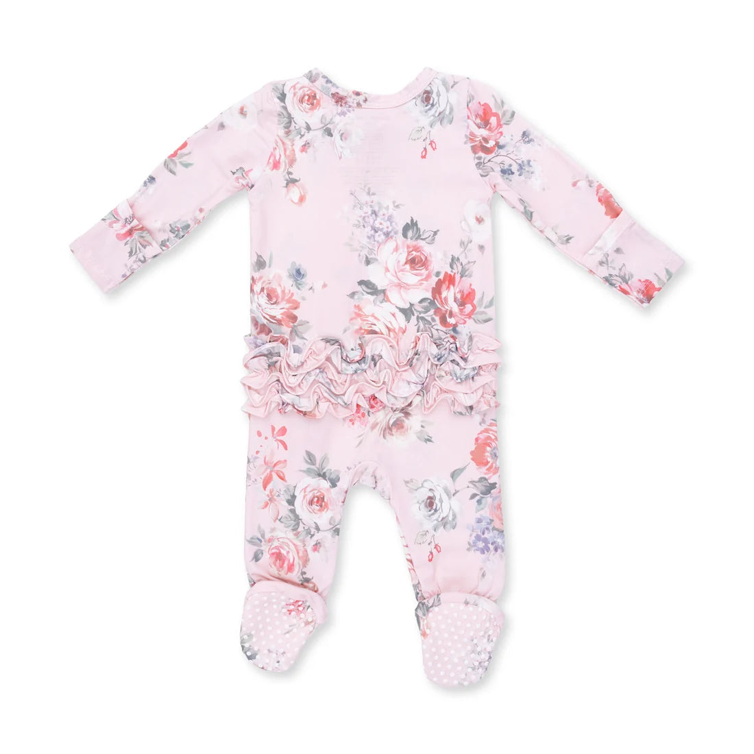Painterly Rose Ruffle Footie