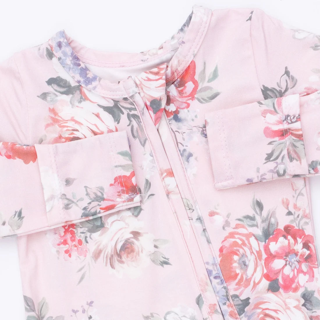 Painterly Rose Ruffle Footie