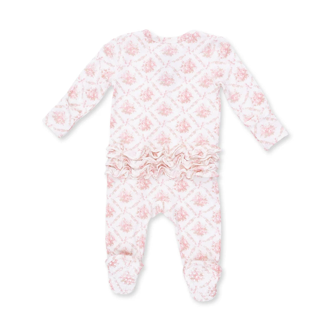 Rose Bow Ruffle Footie