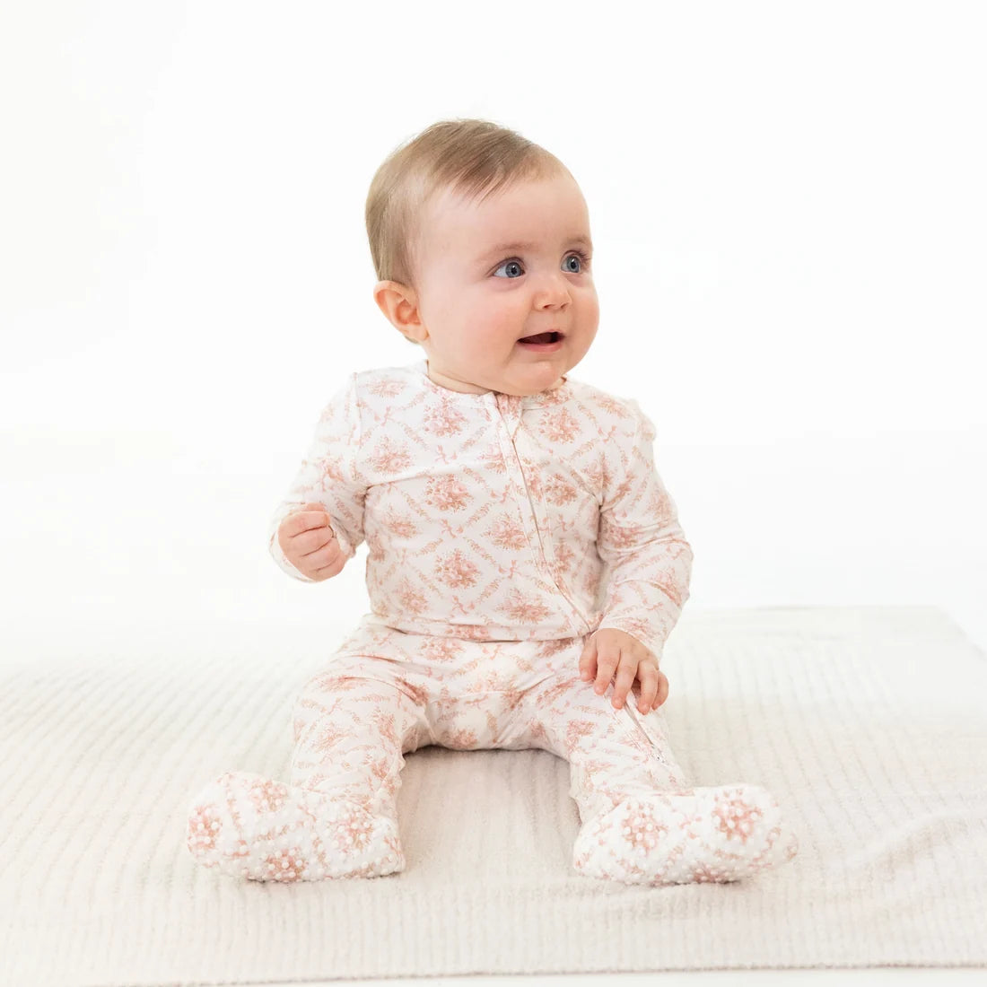 Rose Bow Ruffle Footie