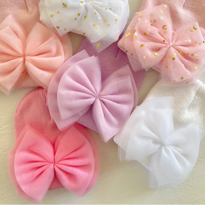 Tulle Bow Beanie