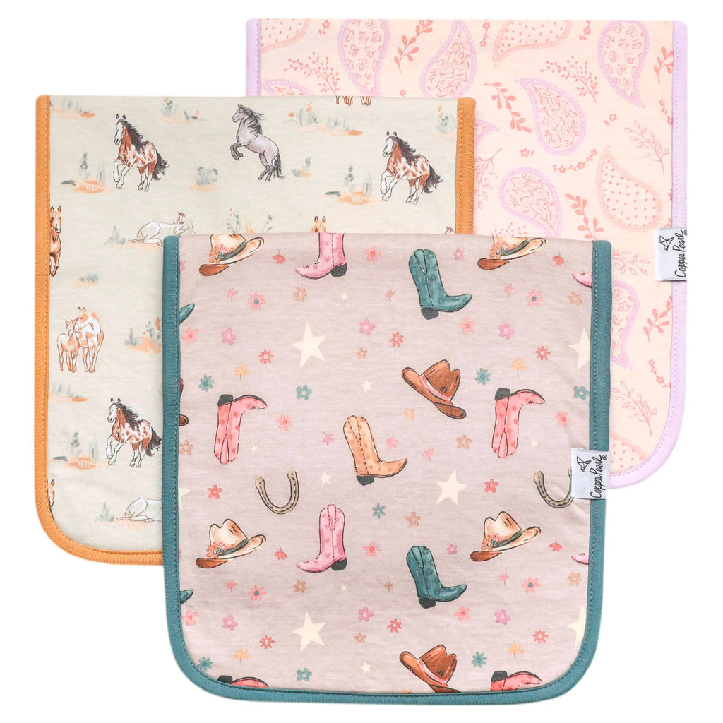 Copper Pearl 3-Pack Burp Cloths