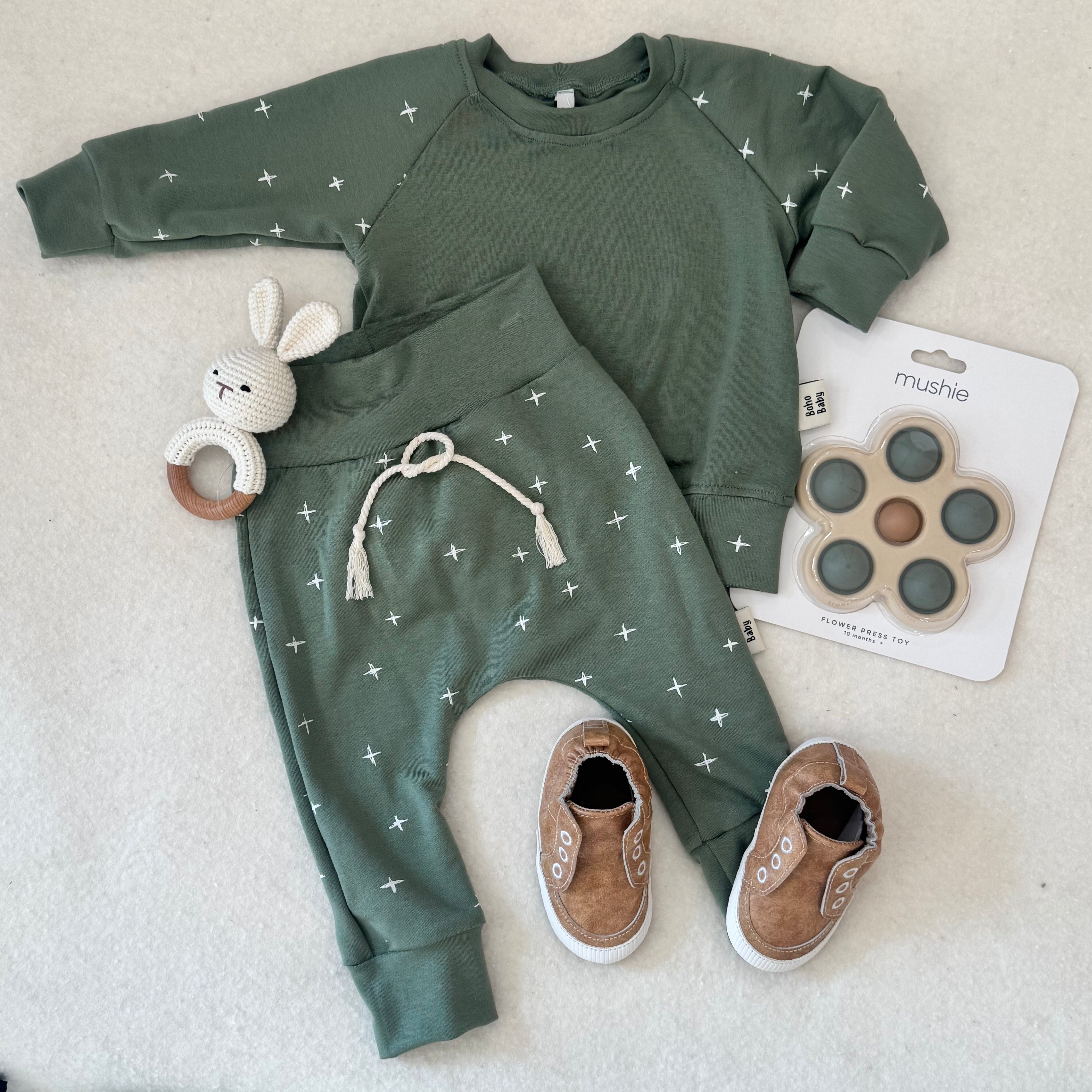 Sage Cross Cotton Set