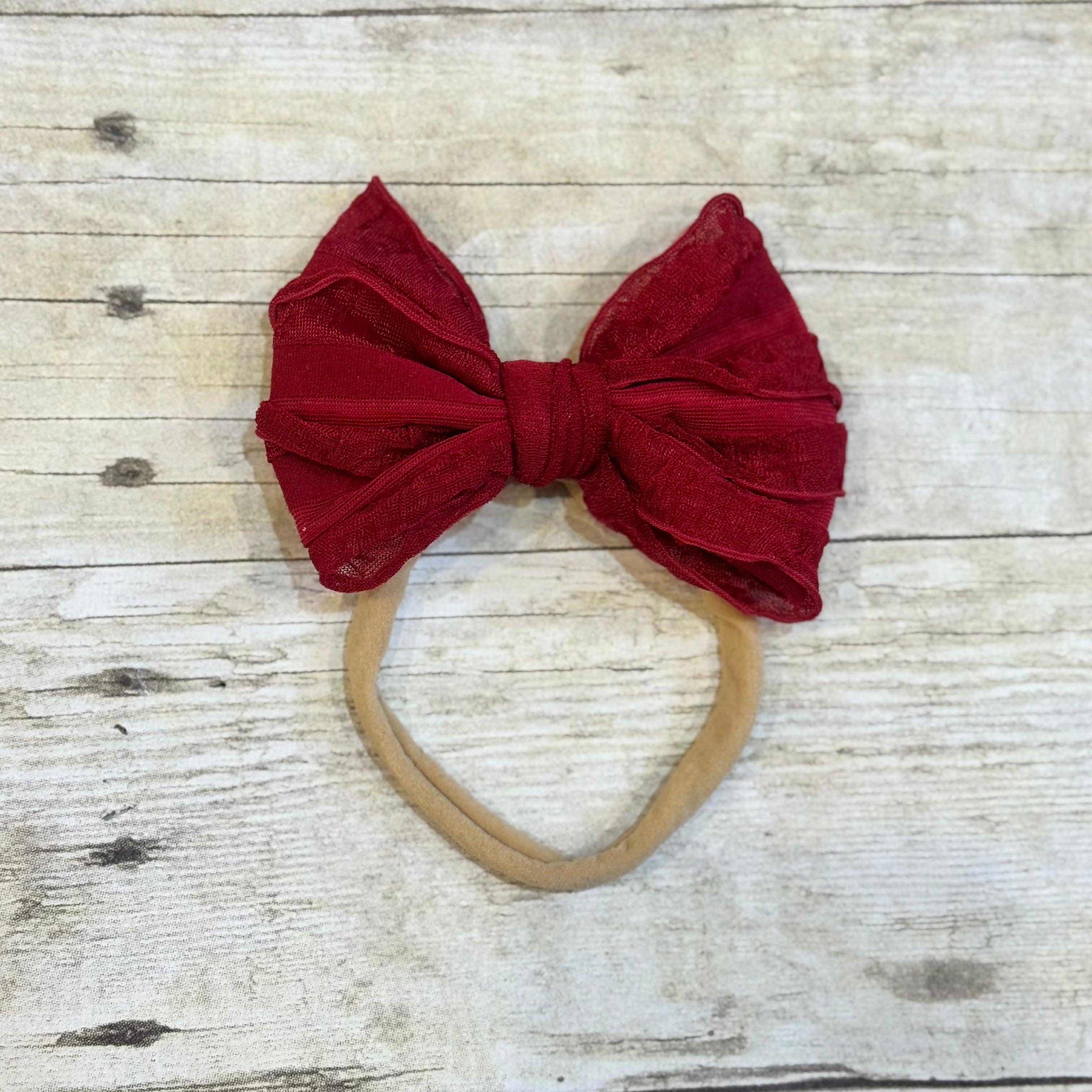 Ruffled Bitty Bow Headband