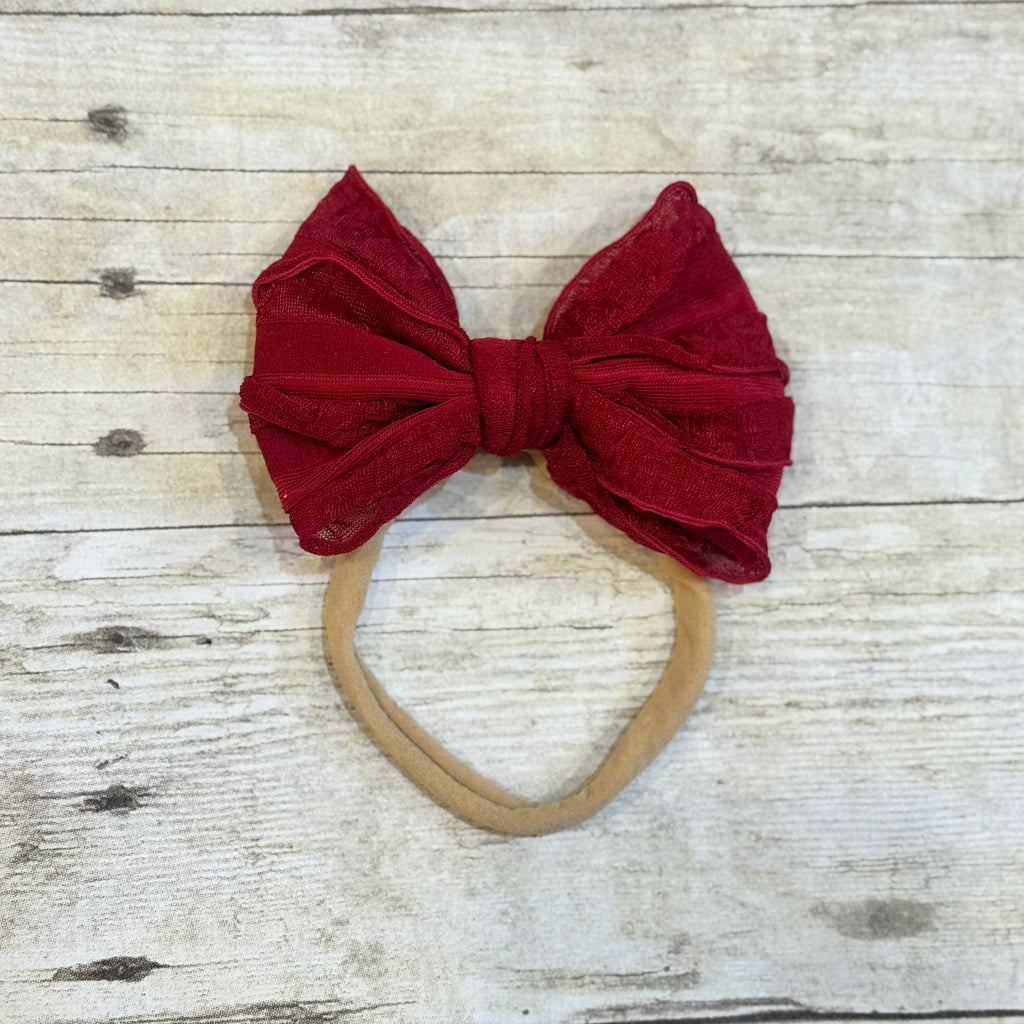 Ruffled Bitty Bow Headband