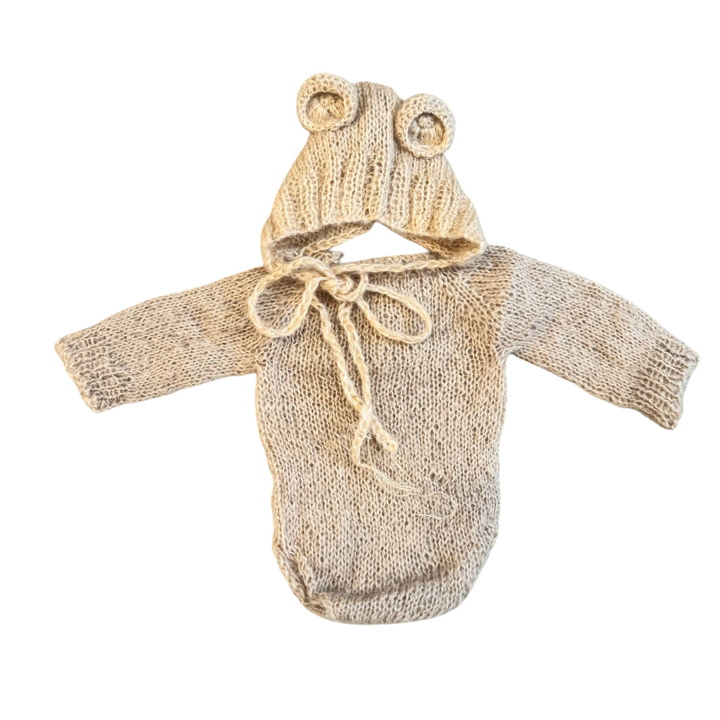 Mohair Romper with Bonnet