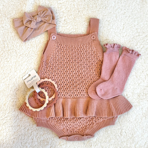 Amora Knit Ruffled Romper