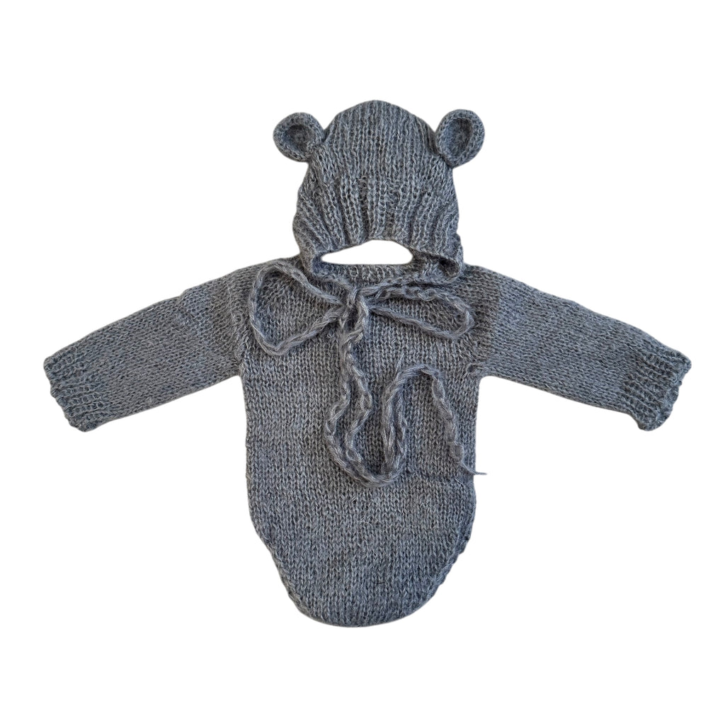 Mohair Romper with Bonnet