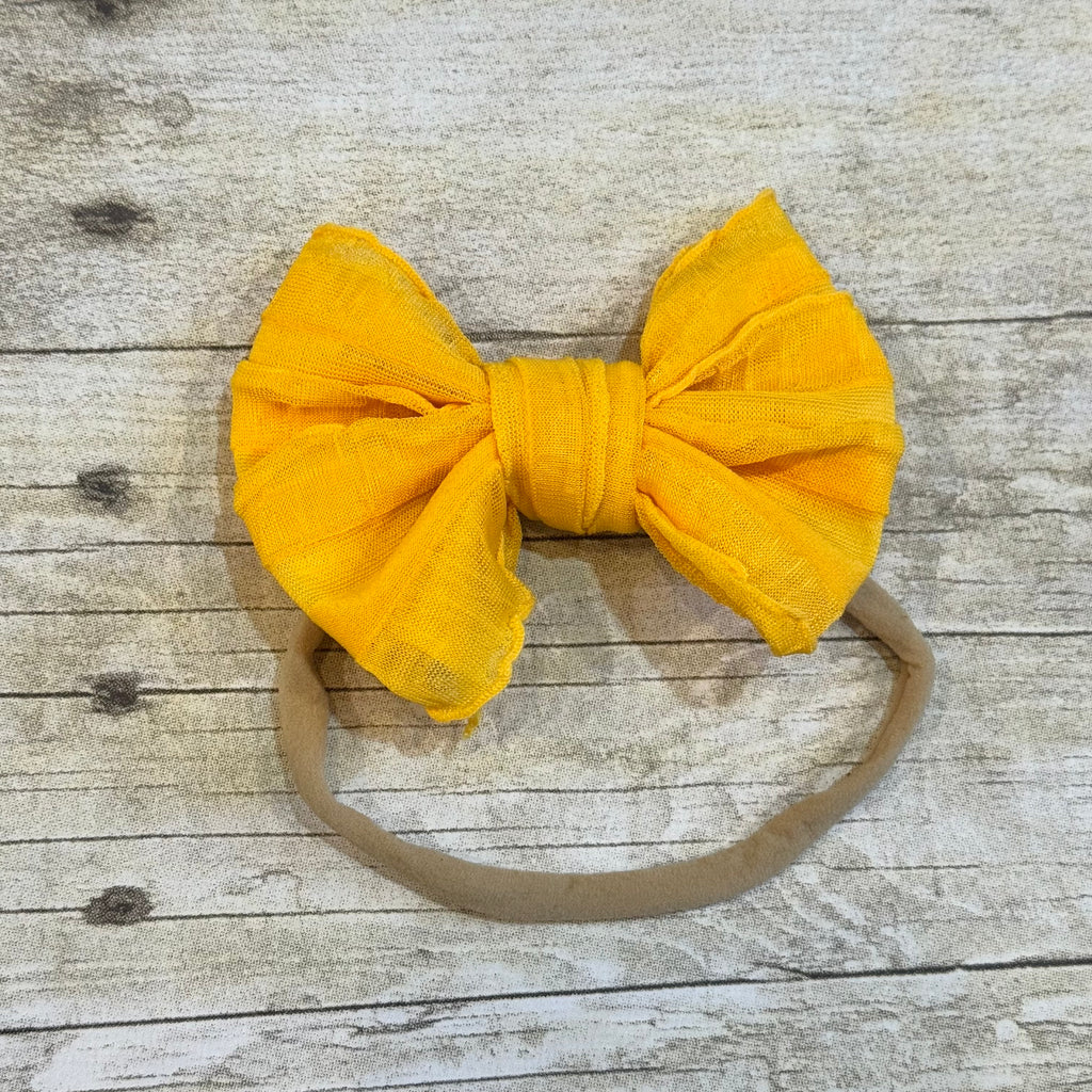 Ruffled Bitty Bow Headband