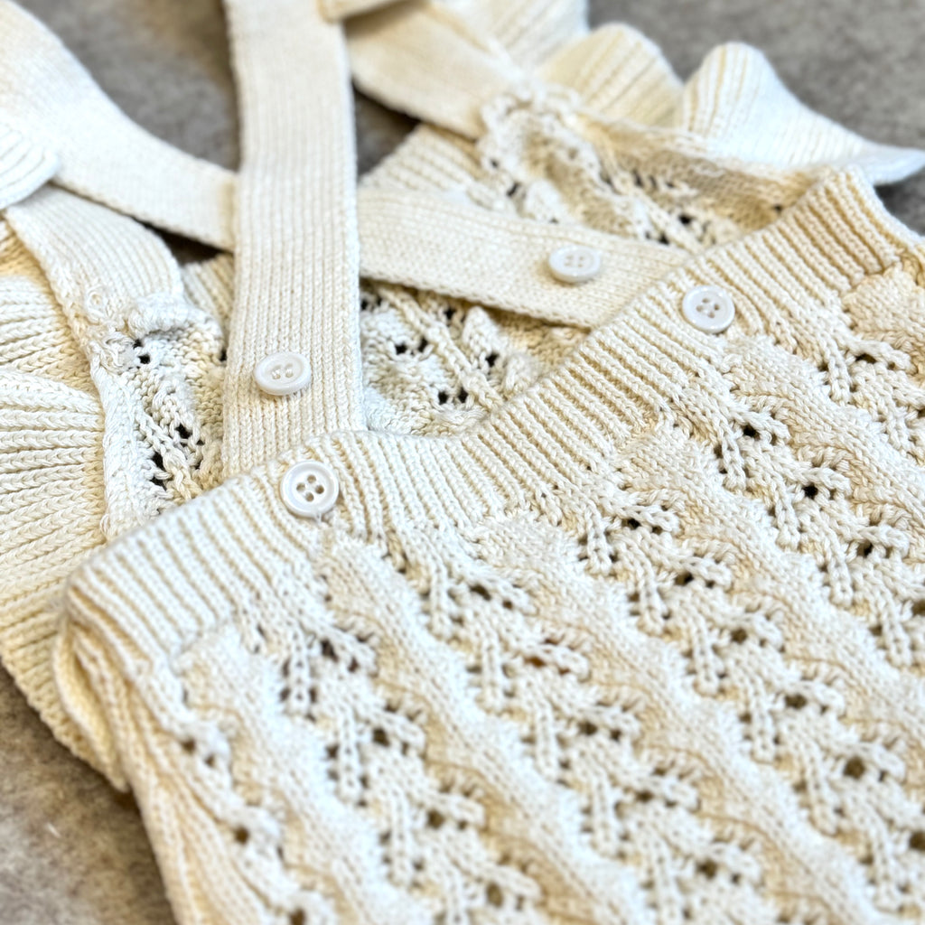 Alyssa Cream Knit Romper