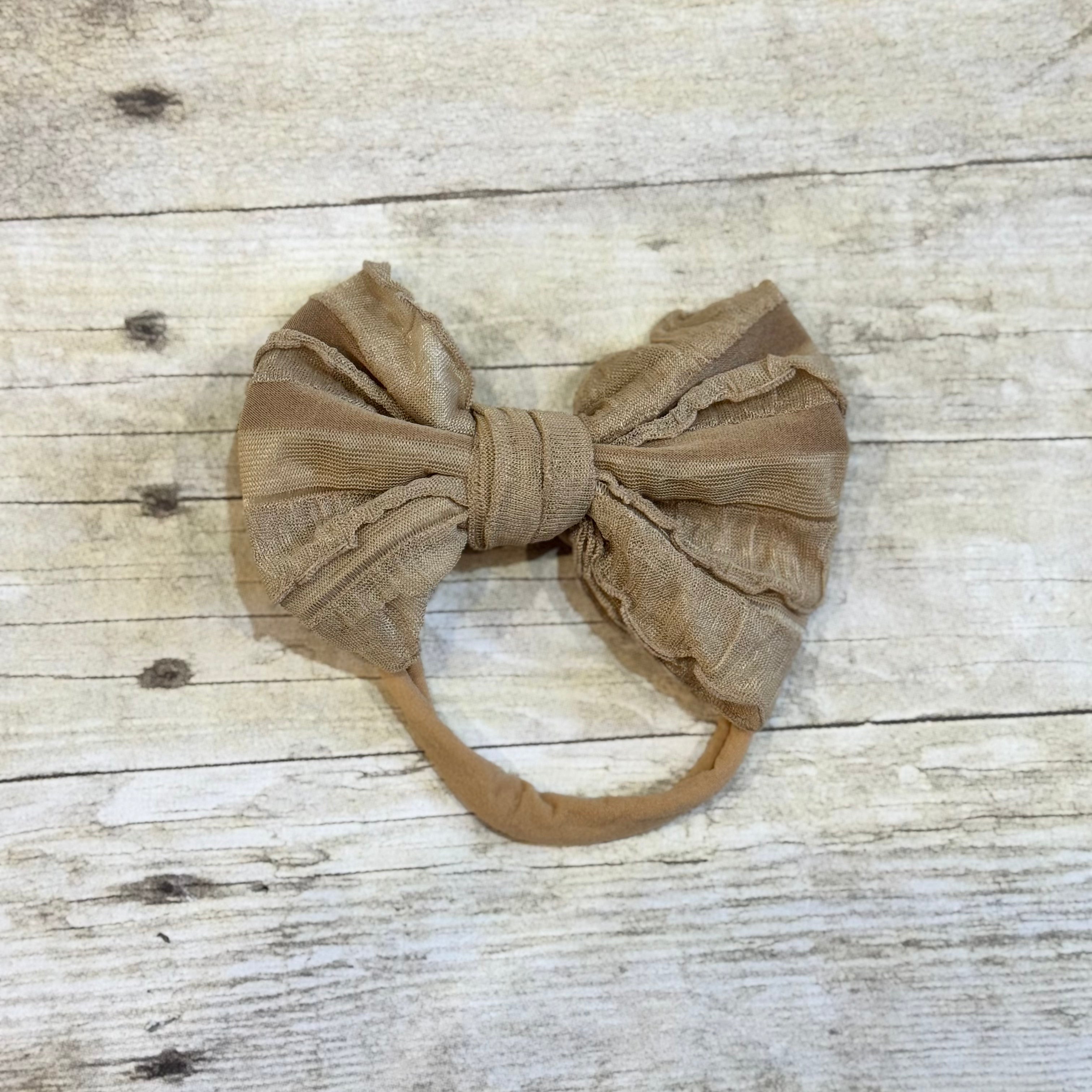 Ruffled Bitty Bow Headband
