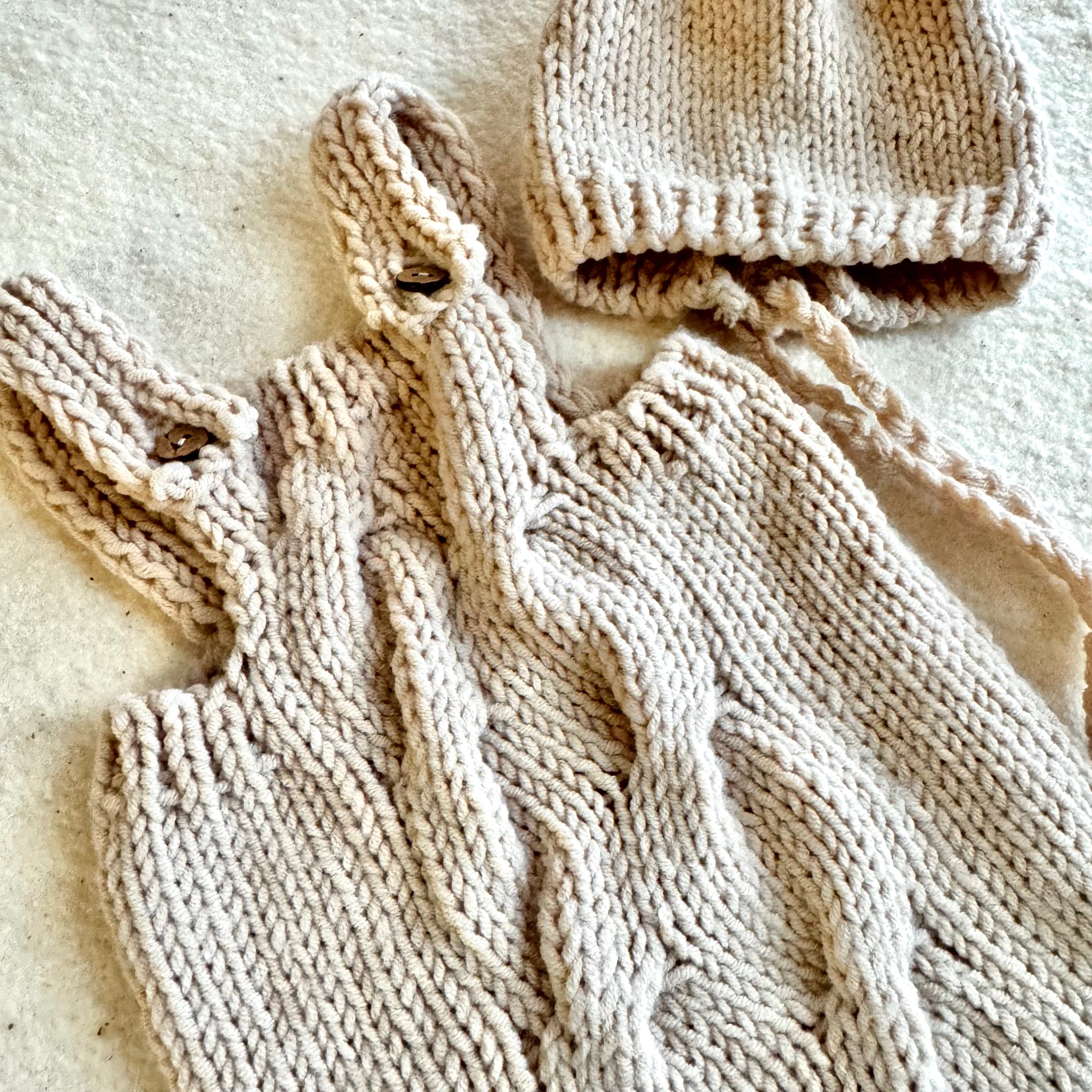 Crochet Overalls with Bonnet