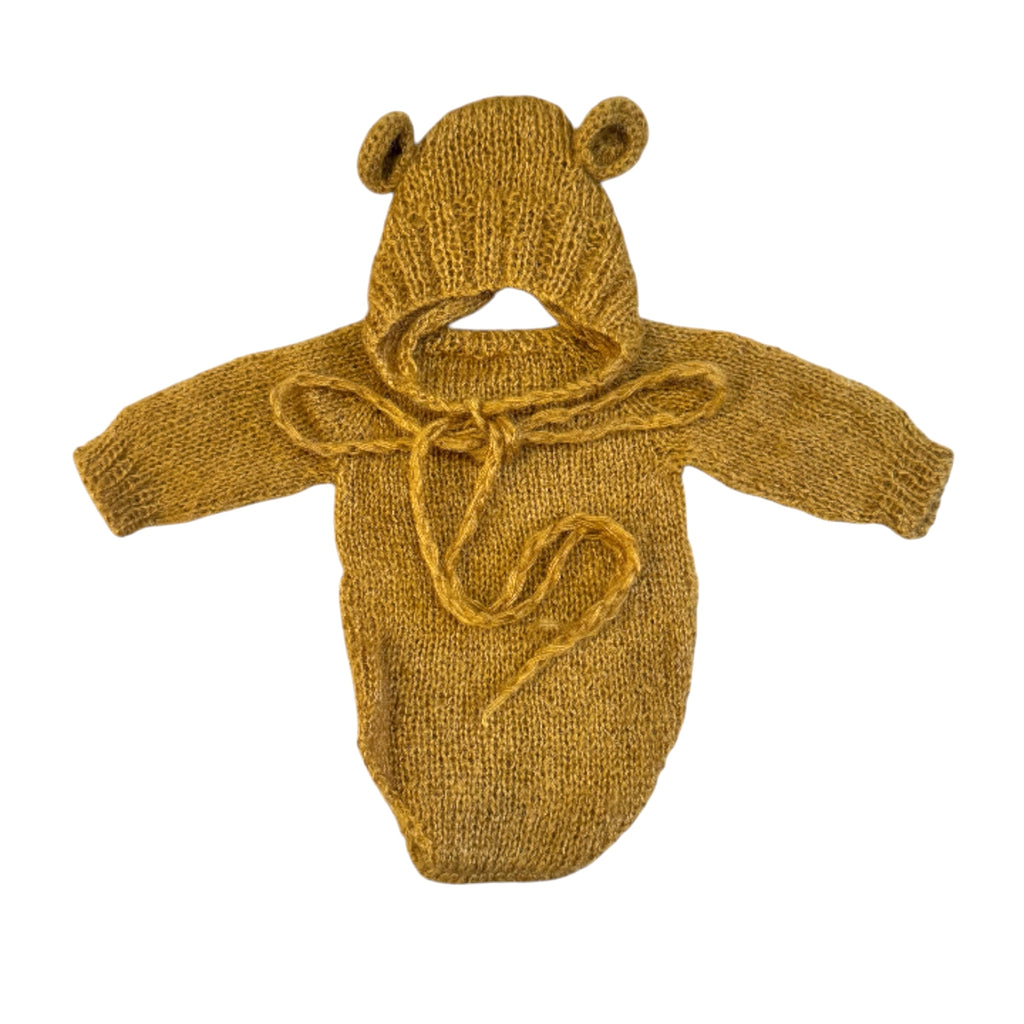 Mohair Romper with Bonnet