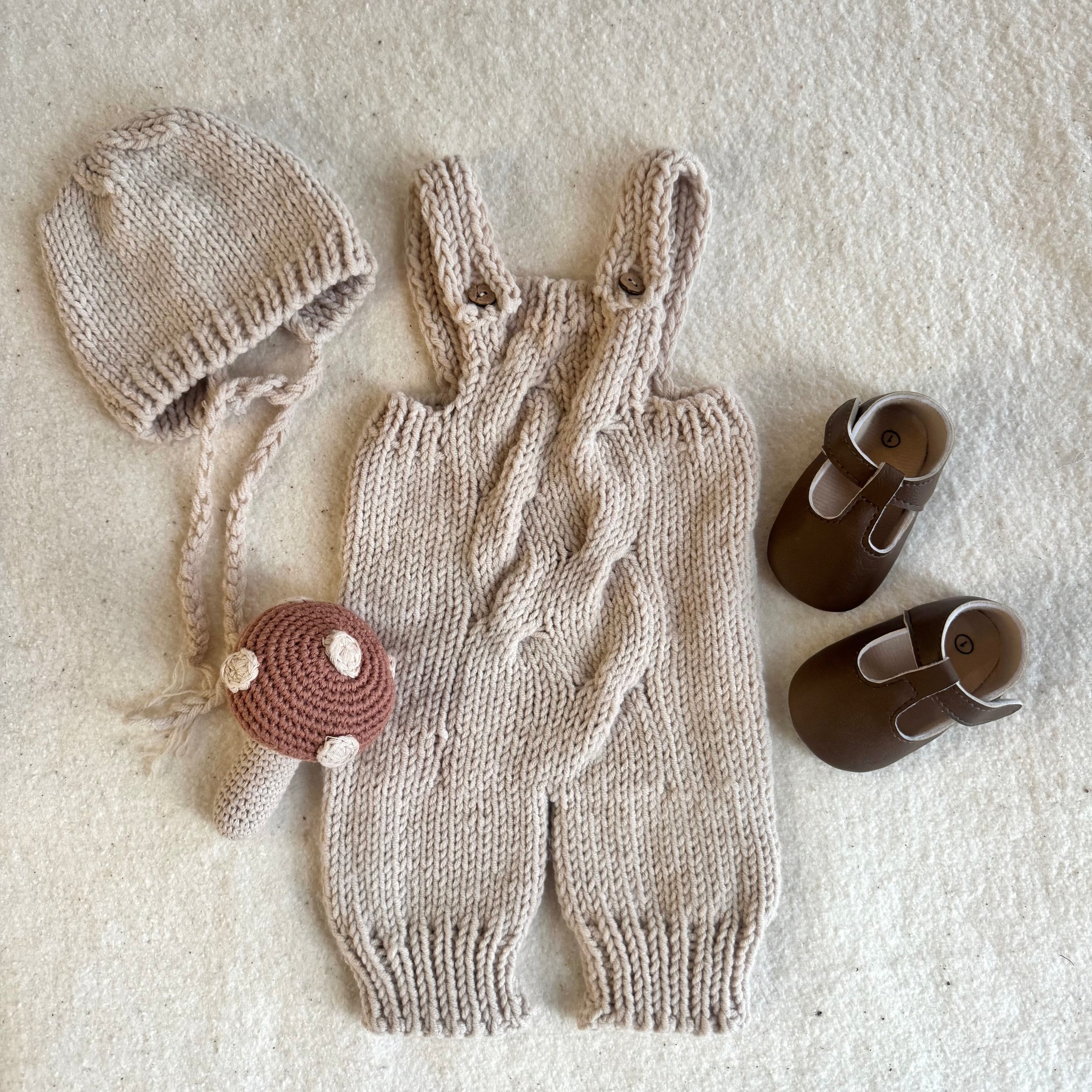 Crochet Overalls with Bonnet