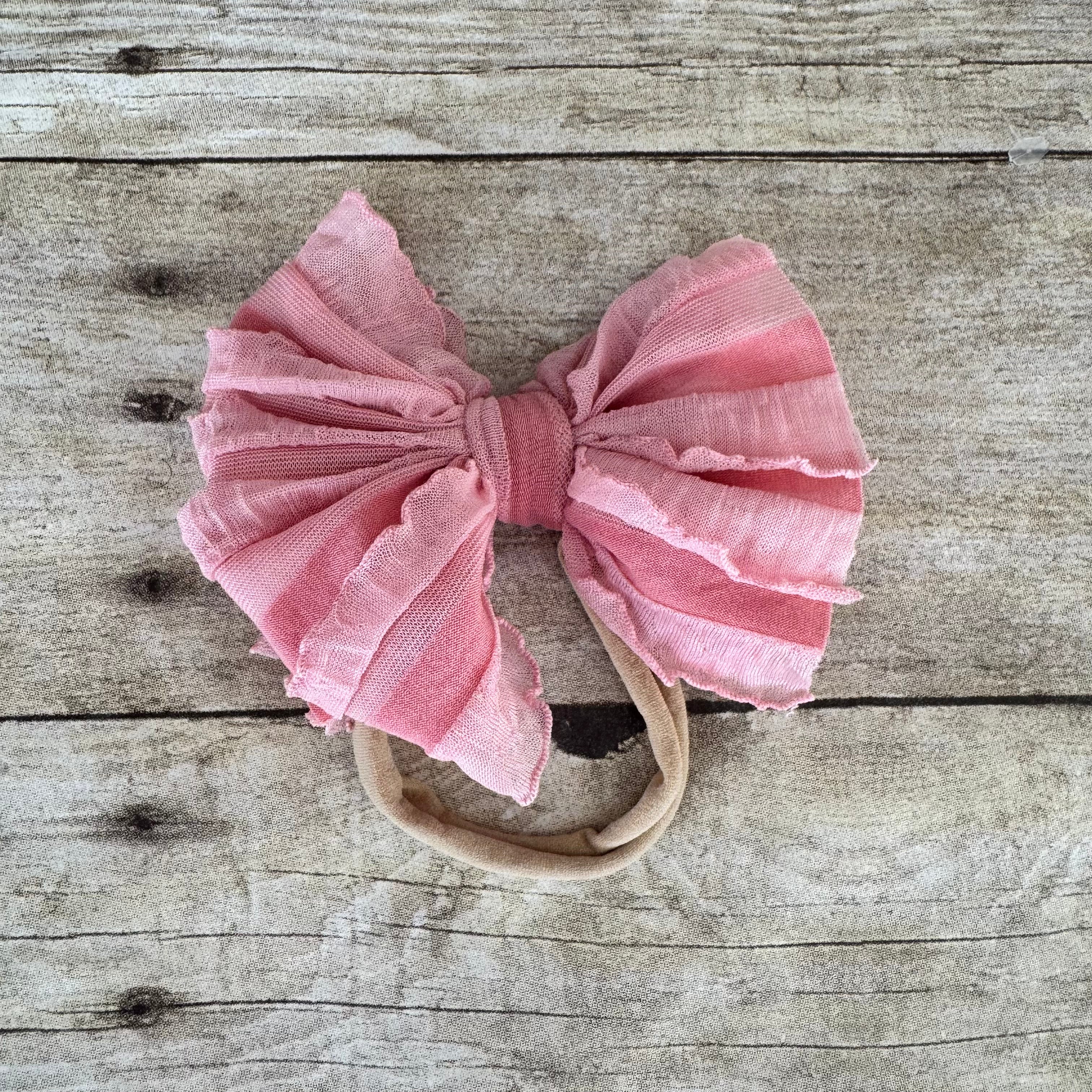 Ruffled Bitty Bow Headband
