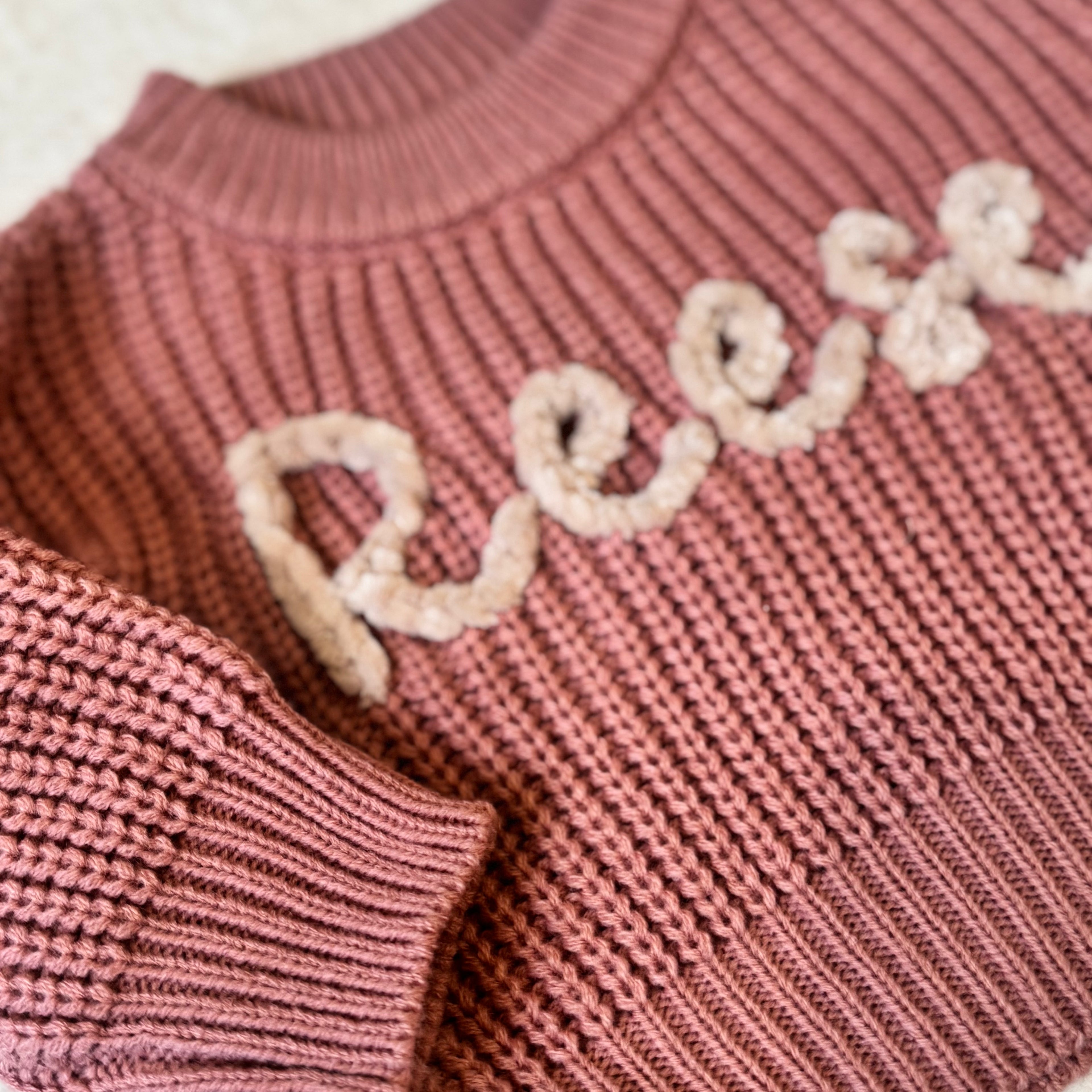 Dusty Rose Custom Name Sweater