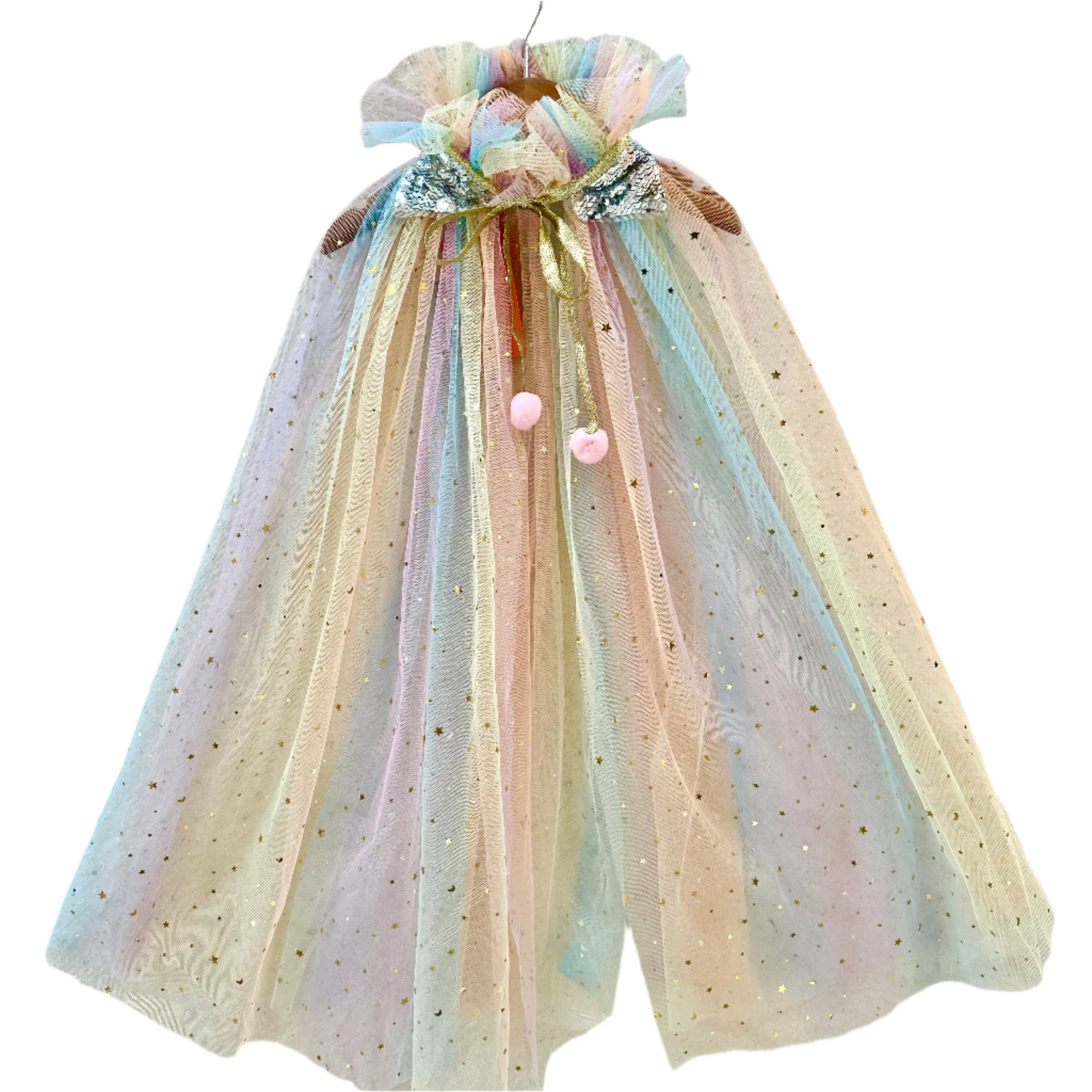 Pastel Rainbow Tulle Cape