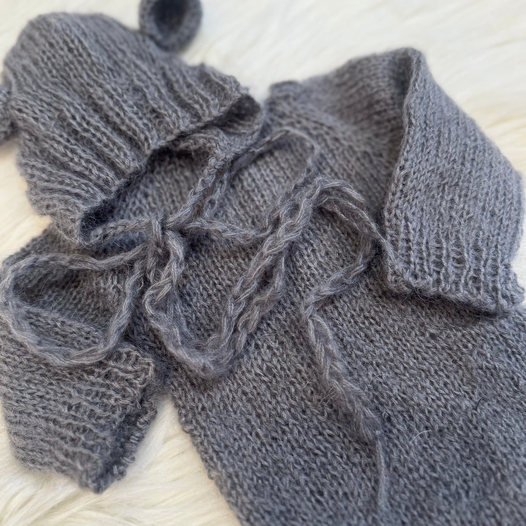 Mohair Romper with Bonnet