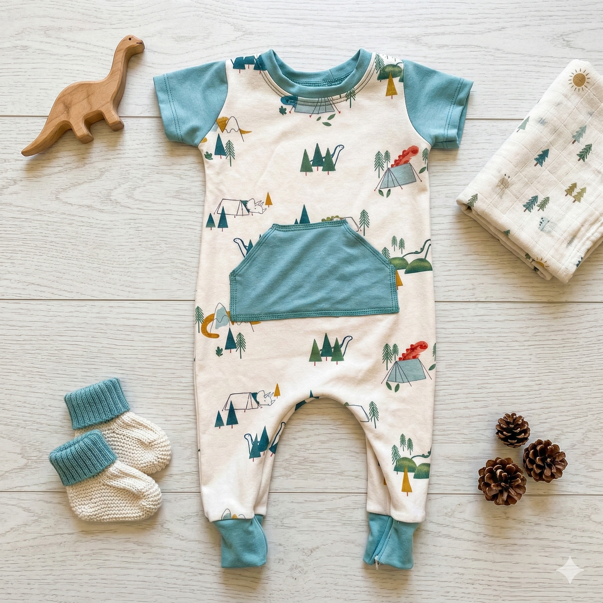 Dino Camping Romper