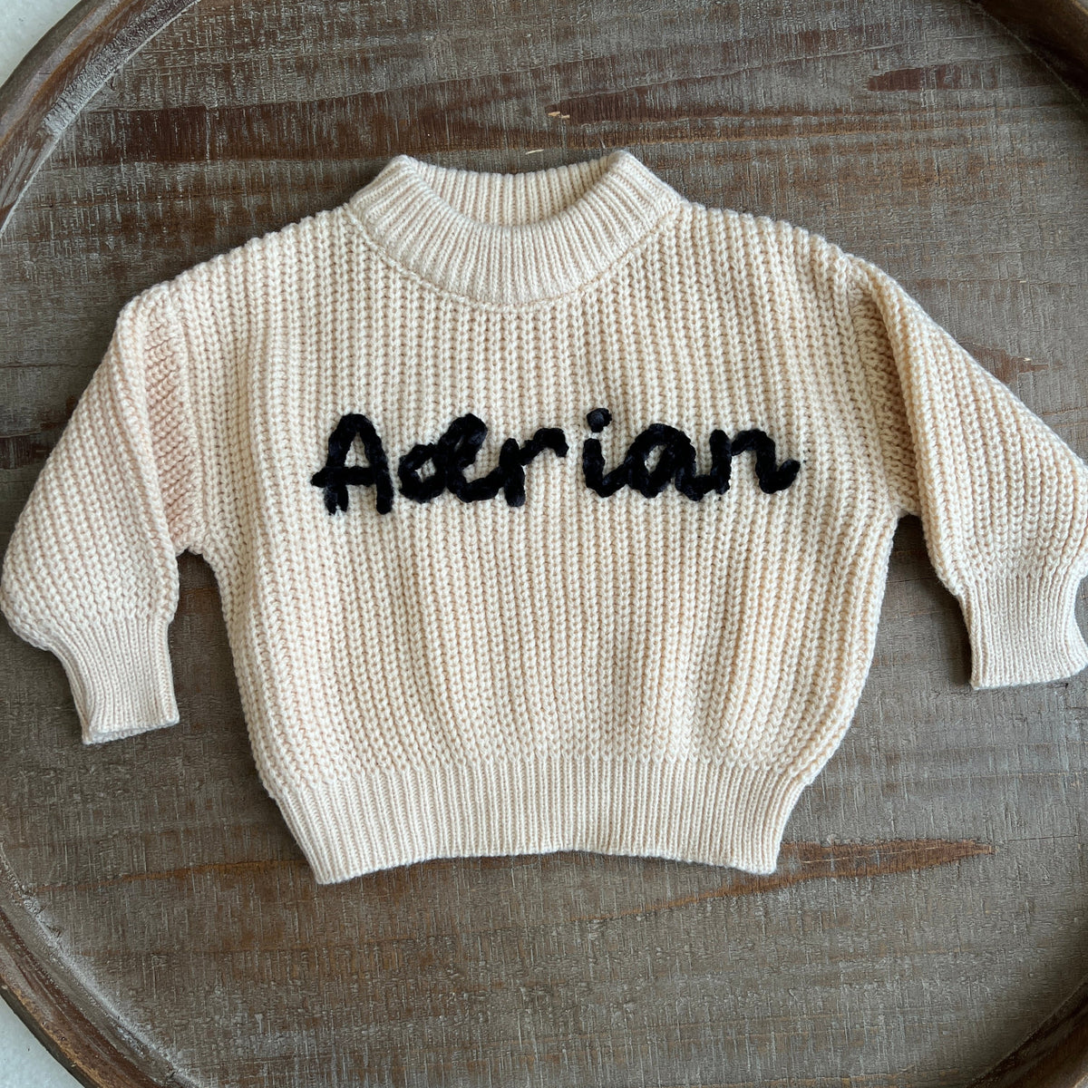 Cream Custom Name Sweater