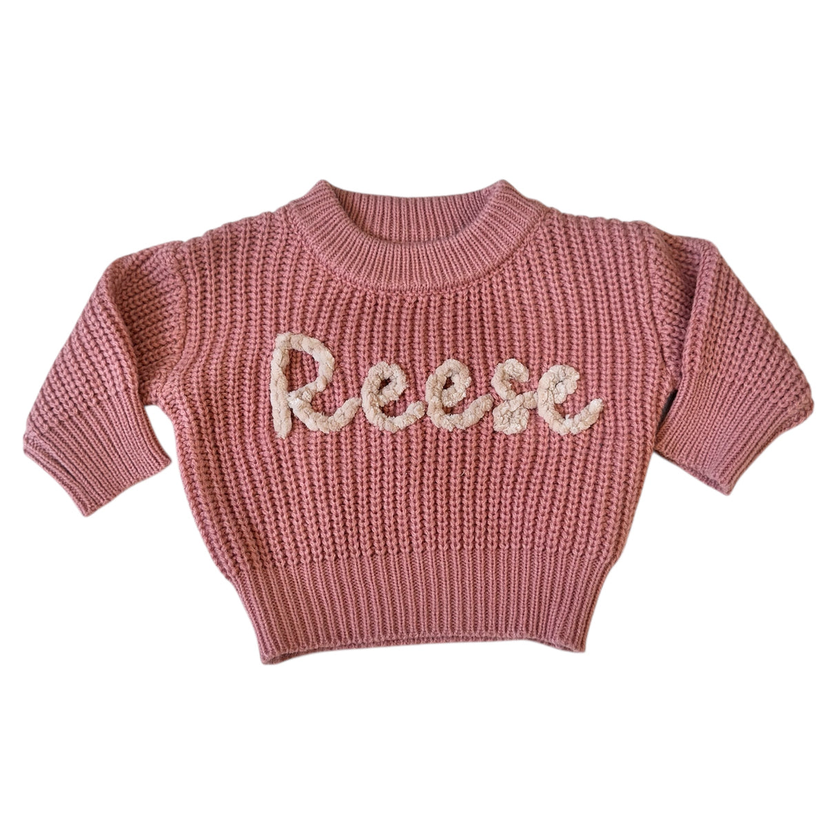 Dusty Rose Custom Name Sweater