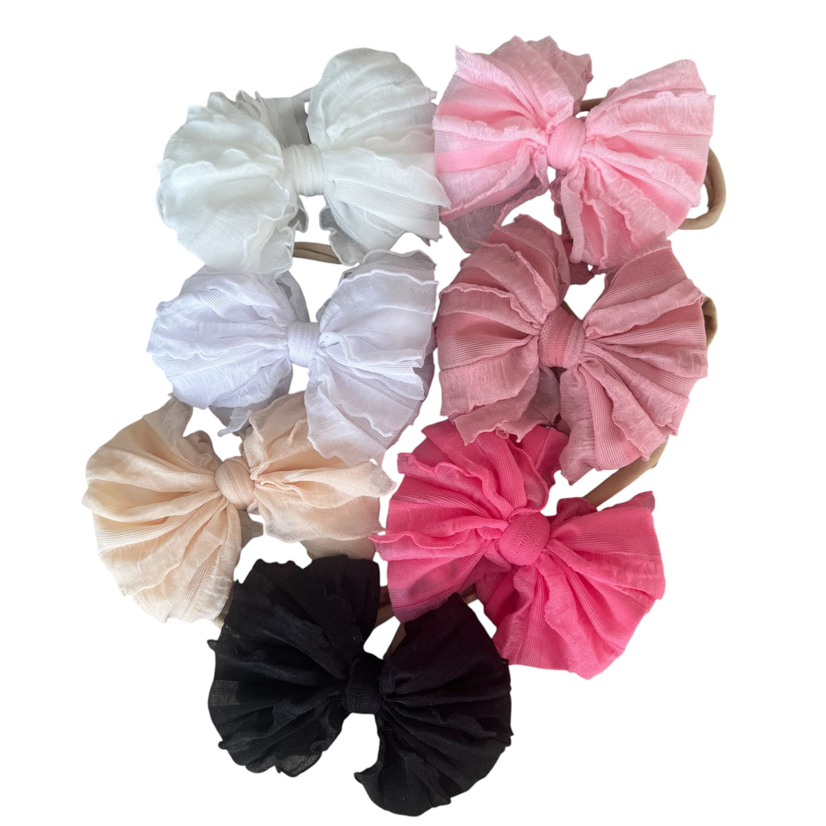 Ruffled Bitty Bow Headband