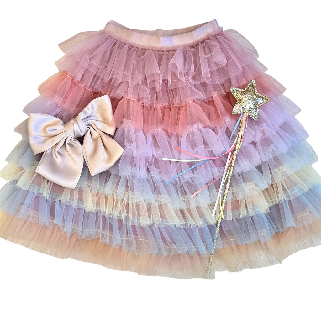 Pastel Rainbow Ruffle Skirt
