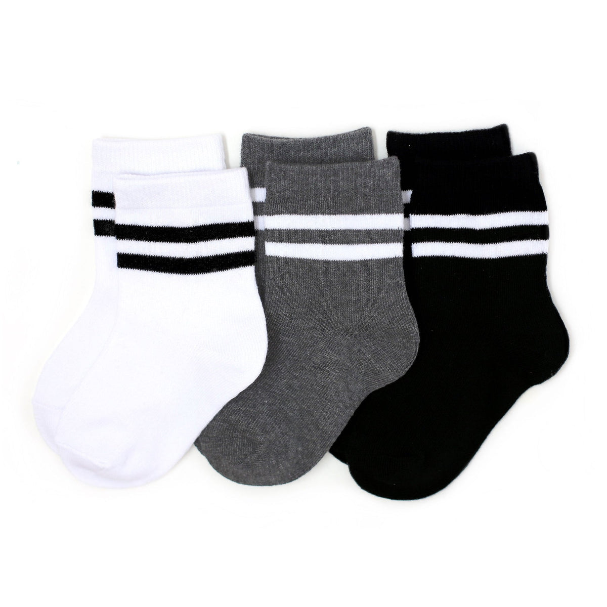 Monochrome Striped Midi Socks