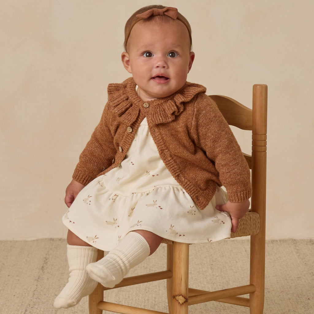 Heathered Cedar Ruffle Cardigan