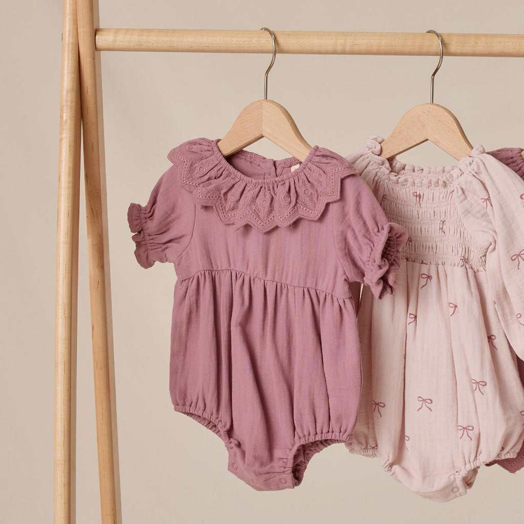 Mulberry Collared Romper