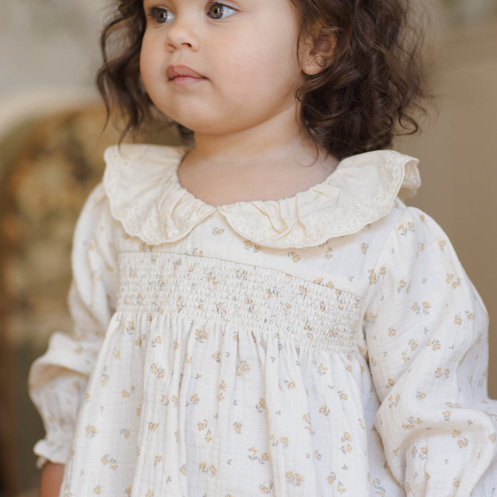 Golden Floral Callie Dress